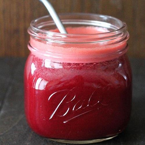 Red Beet Carrot Apple Juice In Jar