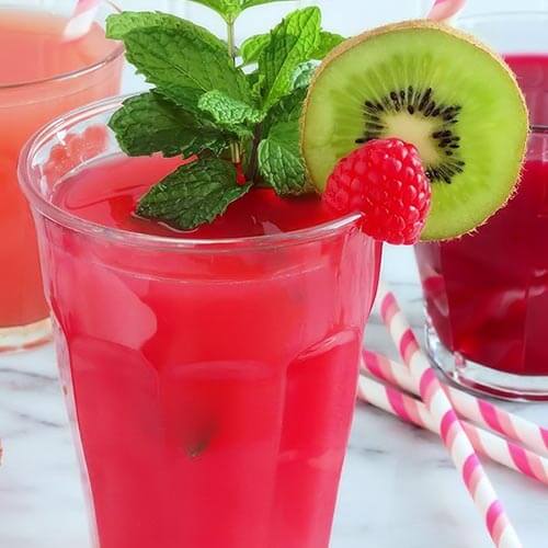 Pink Coloured Detox Juice In Glass Cup