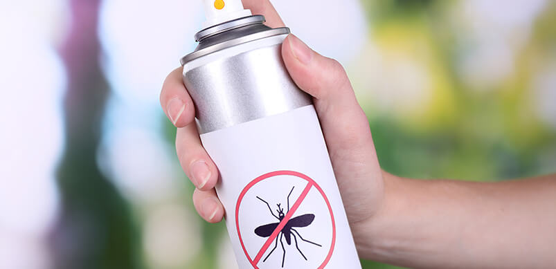 Hand Holding Mosquito Spray 