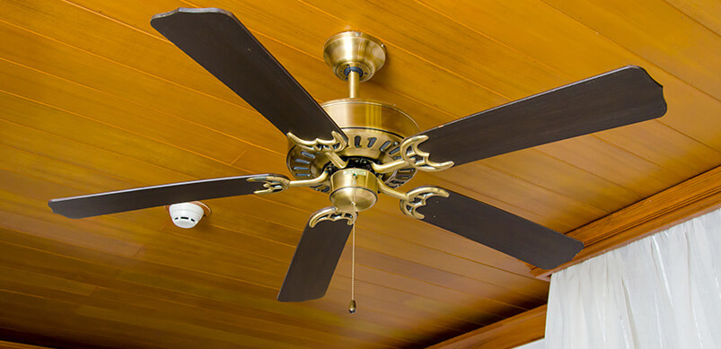 Ceiling Fan On Wooden Ceiling