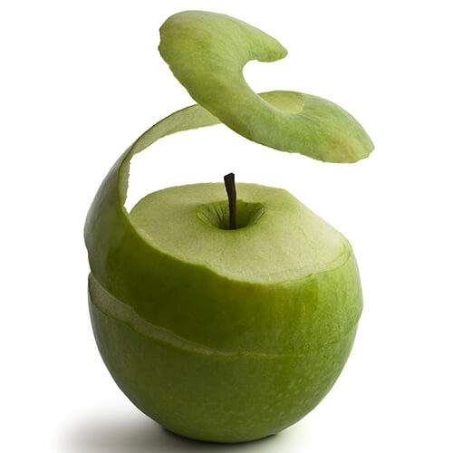 Apple With Peel Curling Upwards 