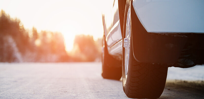 Close Up Of Rear Car Tyres