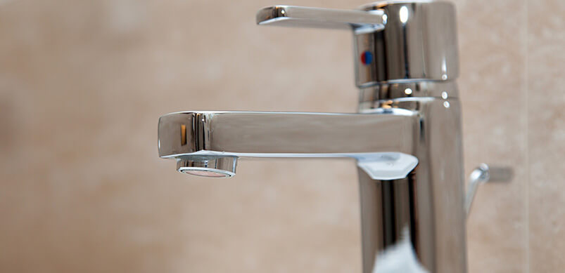 Close Up On Chrome Taps