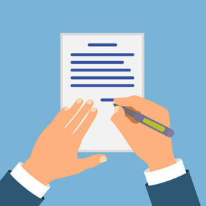 Animation Of Hands Signing Document