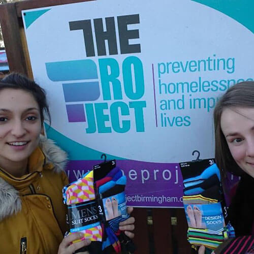 Mariya And Eleanor Donating Socks