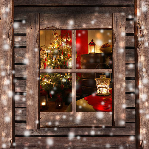 Christmas Tree Through Window