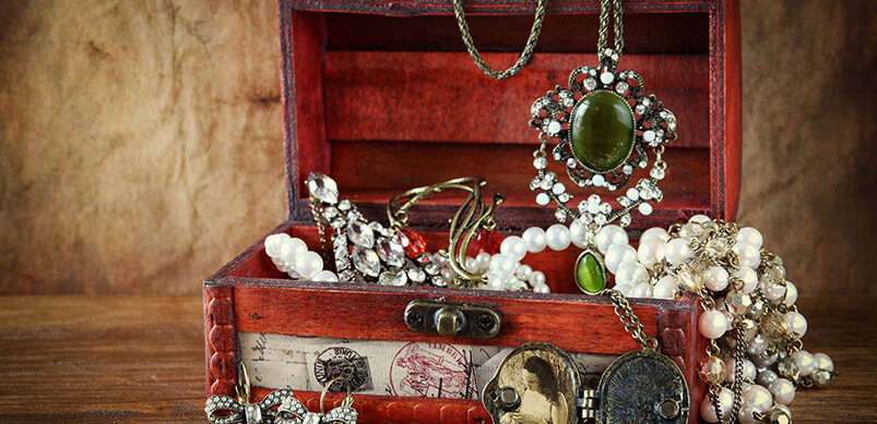 Jewellery Box With Antique Jewellery 