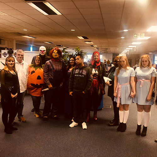 Team Dressed Up For Halloween