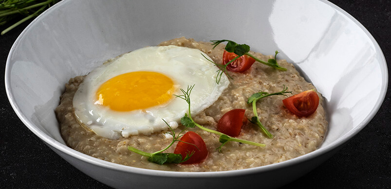 Bowl Of Eggs And Oatmeal