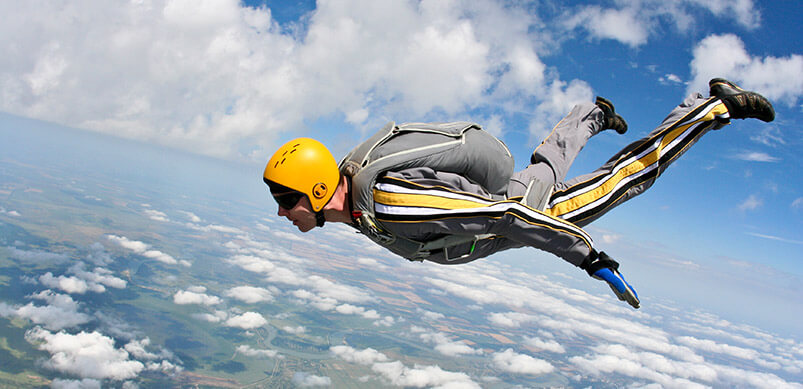 Man Completing Sky Dive