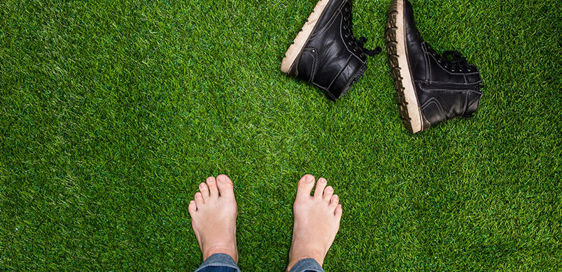 Mens Bare Feet On Grass