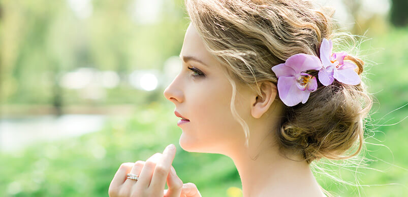 Woman With Flowers In Hair