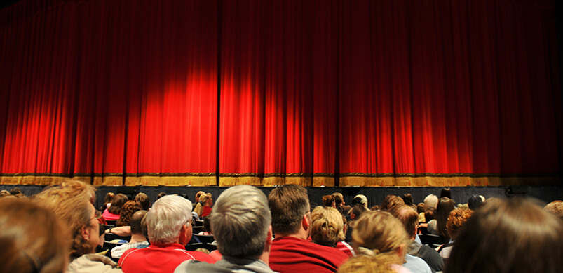 Crowd Waiting For Theatre Show To Start