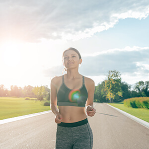 Woman Running Outside