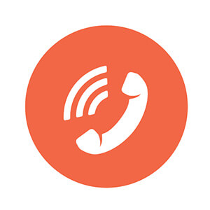 Telephone Icon In Orange Circle