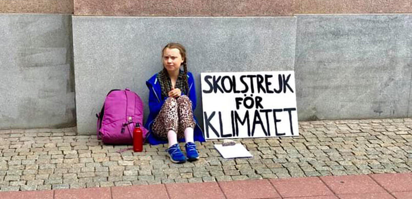 Greta Thunberg During Her Protest