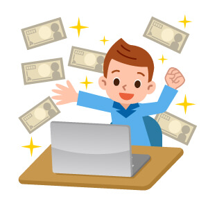 Animation Of Boy On Laptop With Money