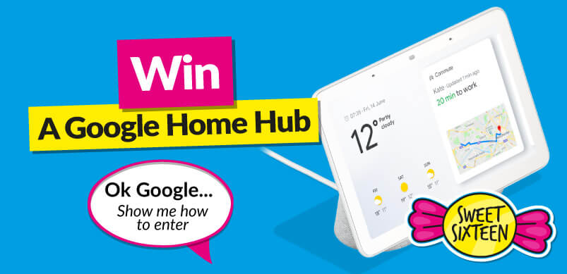 Google Home Hub With Win Banner