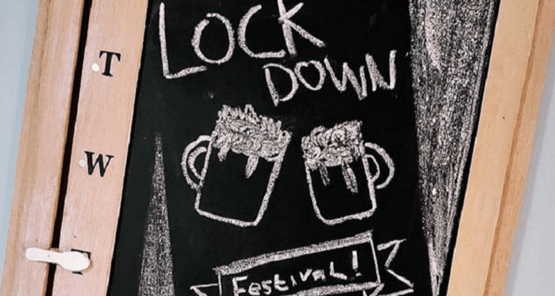 Chalk Board Sign Saying Lockdown Festival