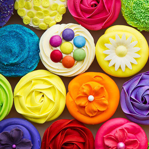 Colourful Decorated Cupcakes