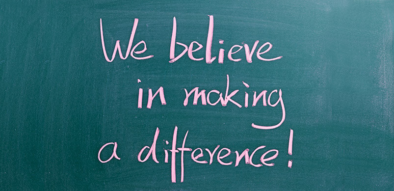 Chalkboard Reading 'We Believe In Making A Difference'