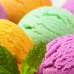 Different Colour And Flavour Ice Creams