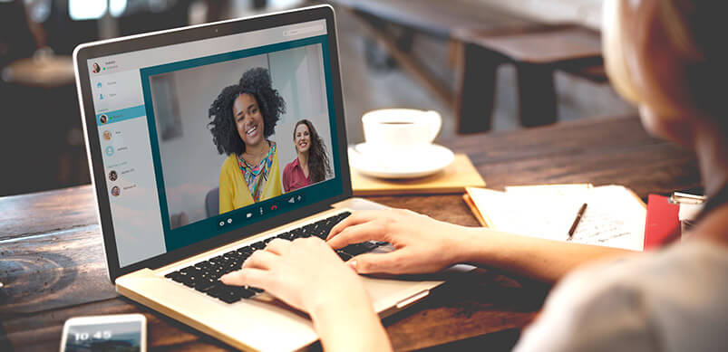 Friends Catching Up Over Video Call