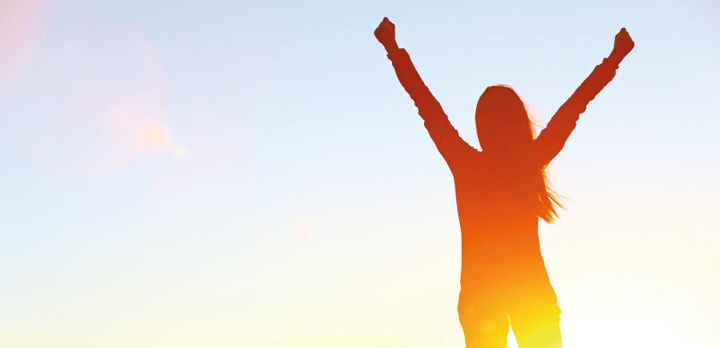 Woman Rejoicing In Sunrise