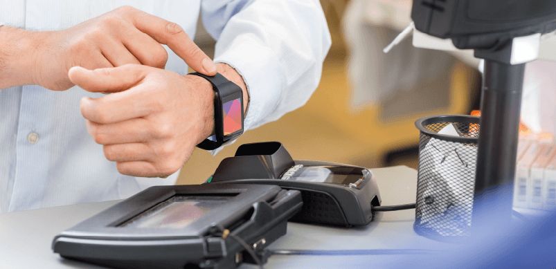 Man Using Smartwatch To Pay