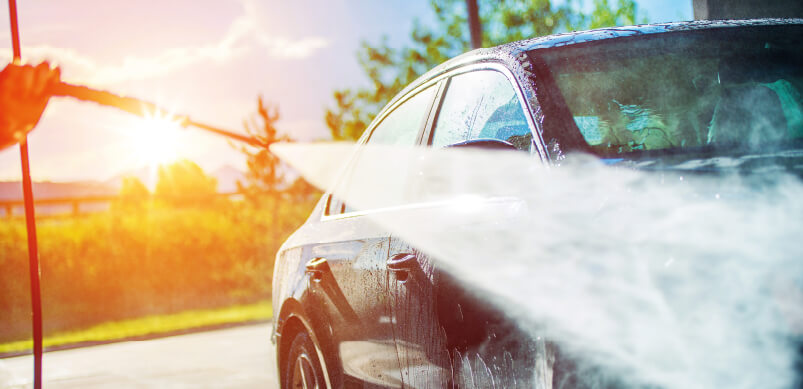 Cleaning Car With Pressure Washer