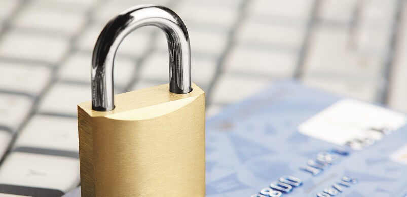 Keyboard And Bank Card With Padlock