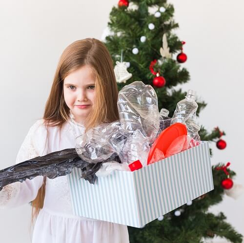 Girl Holding Plastic Bottle Recycling