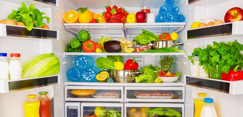 Open Fridge With Food