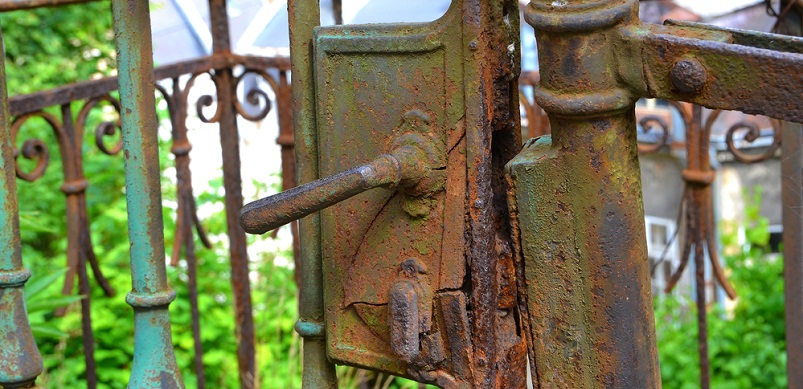 Rusted garden gate