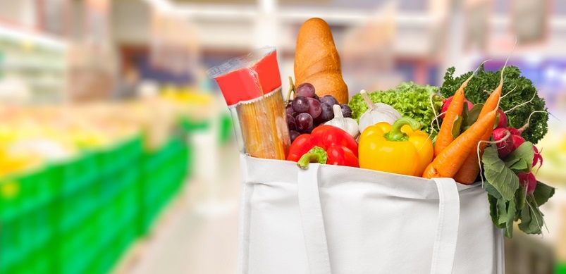 Food in shopping bag