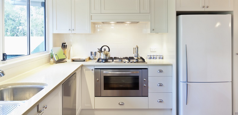 Modern kitchen with fridge freezer