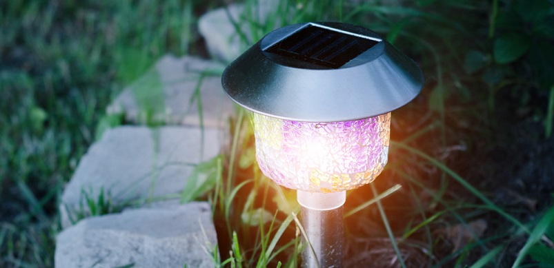 Solar lighting in garden